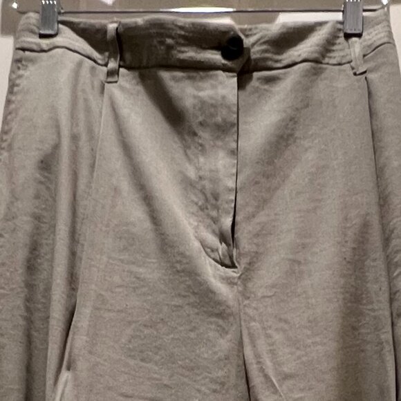 Rag & Bone Olive Linen Blend Wide-Leg Cuffed Pant Size 12 - Picture 2 of 7